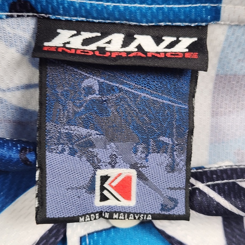 Vintage Karl Kani‎ Shirt XL Blue Aquatics Endurance Button Diving Print Y2K 90s - Picture 4 of 12